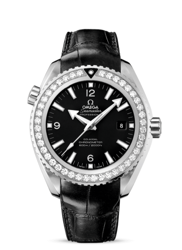 Omega Seamaster Planet Ocean 600M Co-Axial 45.5 Stainless Steel / Diamond / Black / Alligator